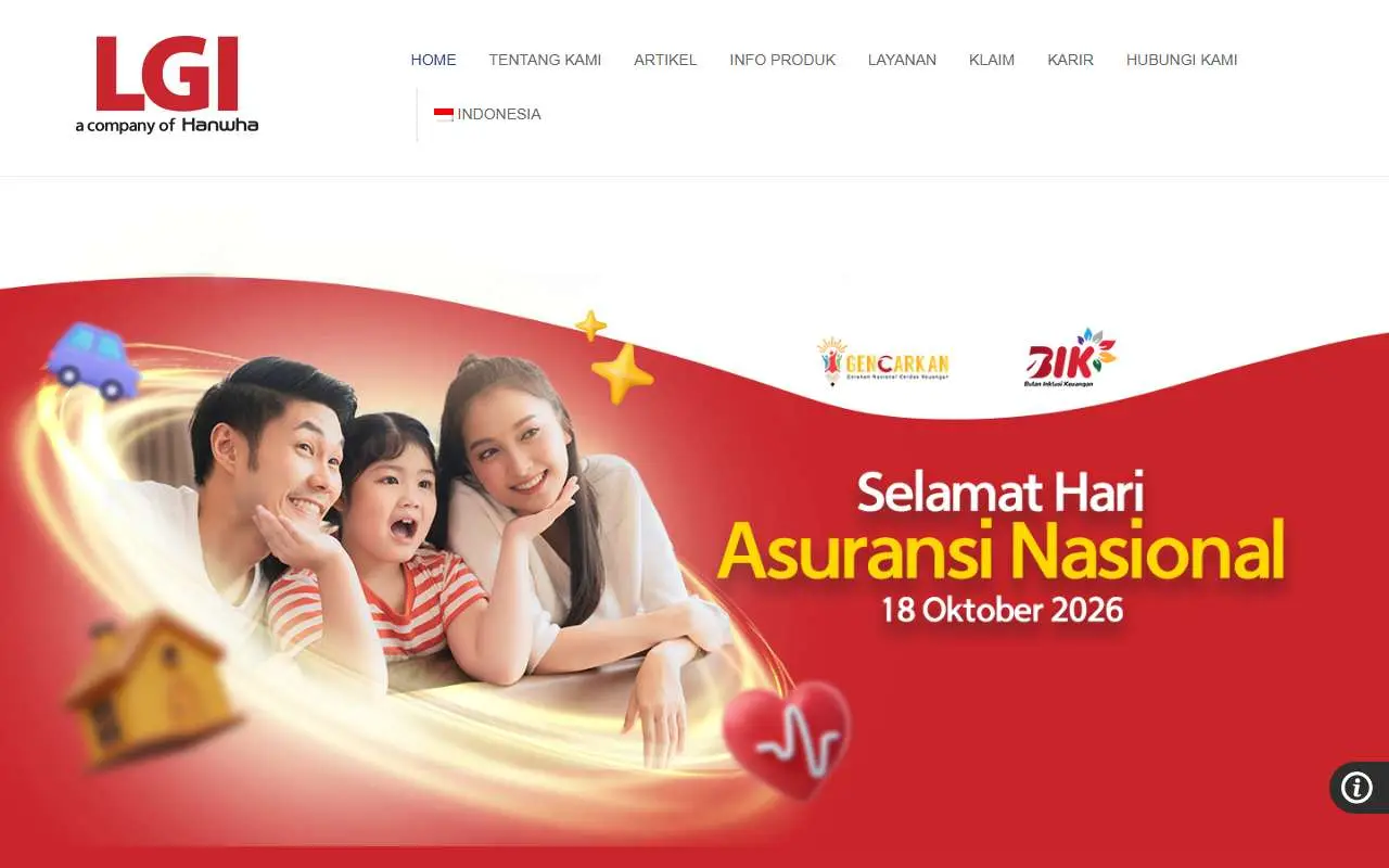 Tampilan website resmi Lippo General Insurance (lgi.co.id)