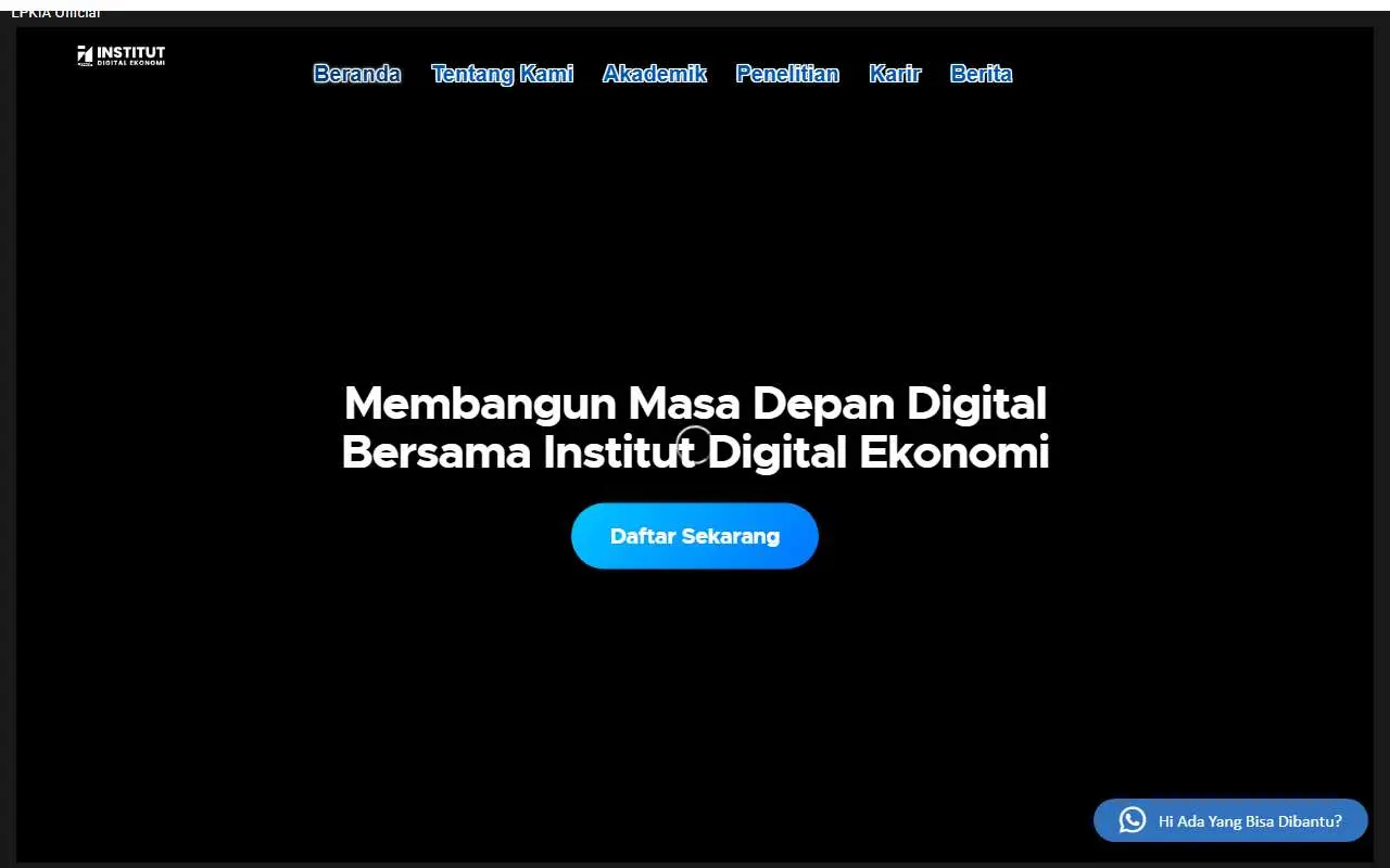 Tampilan website resmi STMIK LPKIA Bandung (lpkia.ac.id)