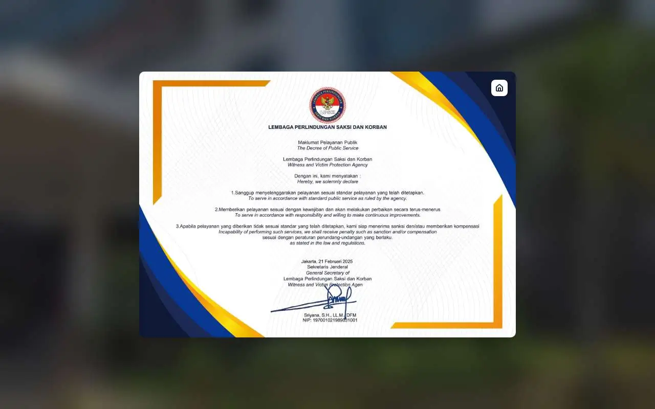 Tampilan website resmi LPSK (lpsk.go.id)