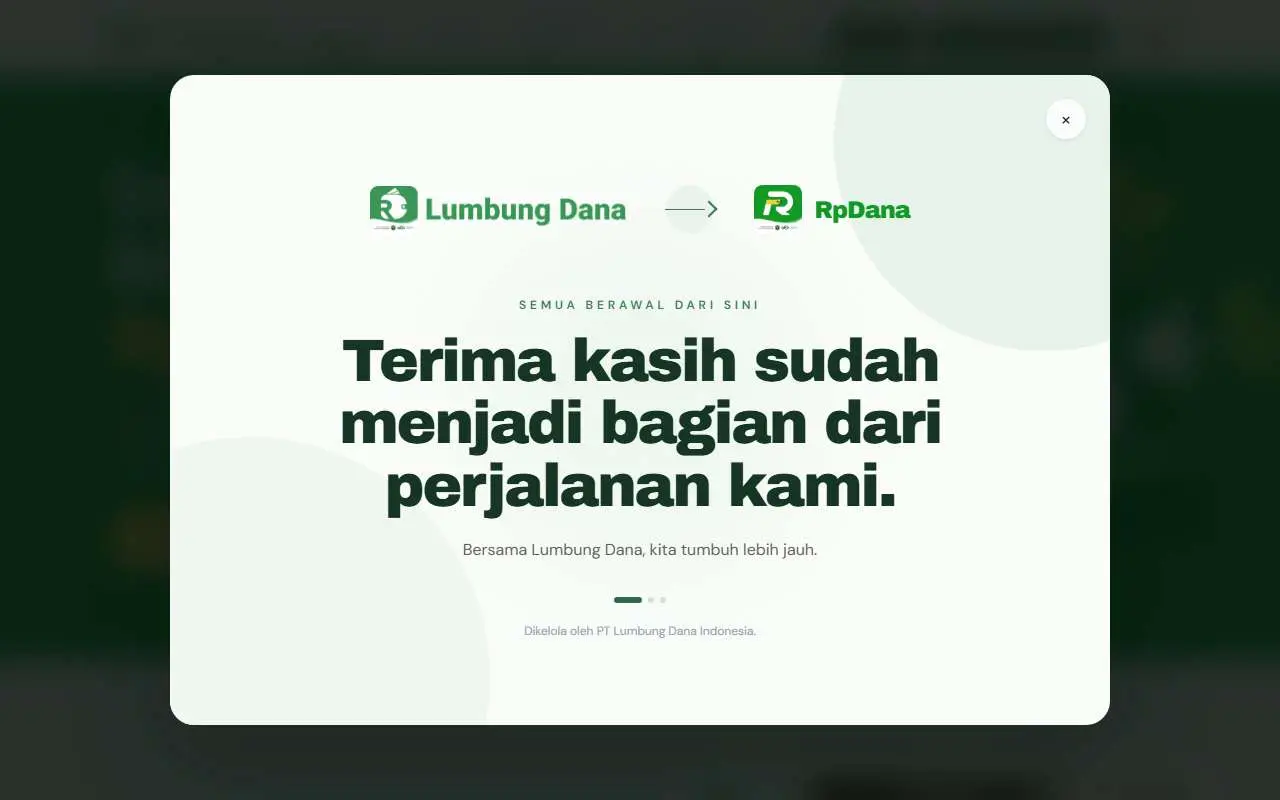 Tampilan website resmi Lumbung Dana (lumbungdana.co.id)