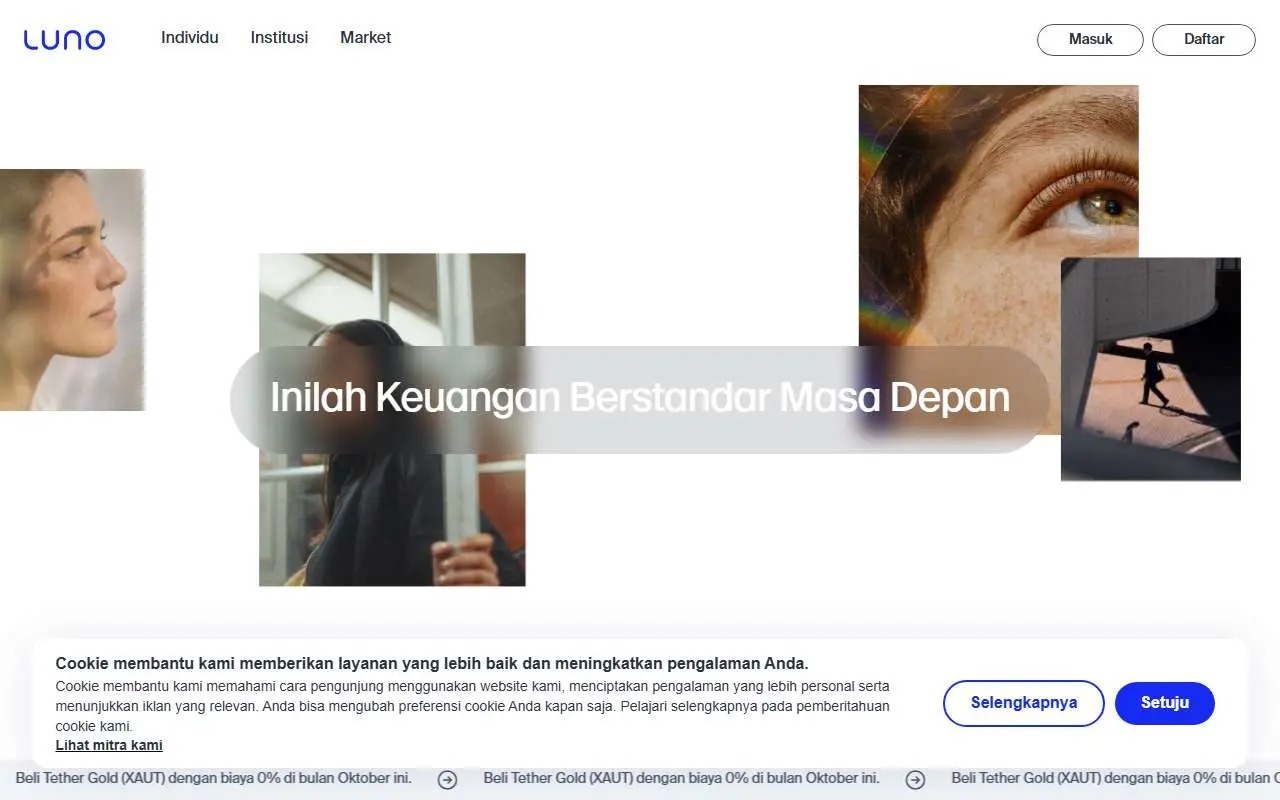 Tampilan website resmi Luno (luno.com)