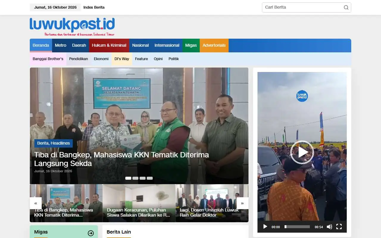 Tampilan website resmi Luwukpost (luwukpost.id)