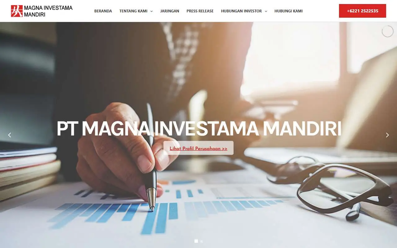 Tampilan website resmi Magna Investama Mandiri (magnainvestamamandiri.co.id)