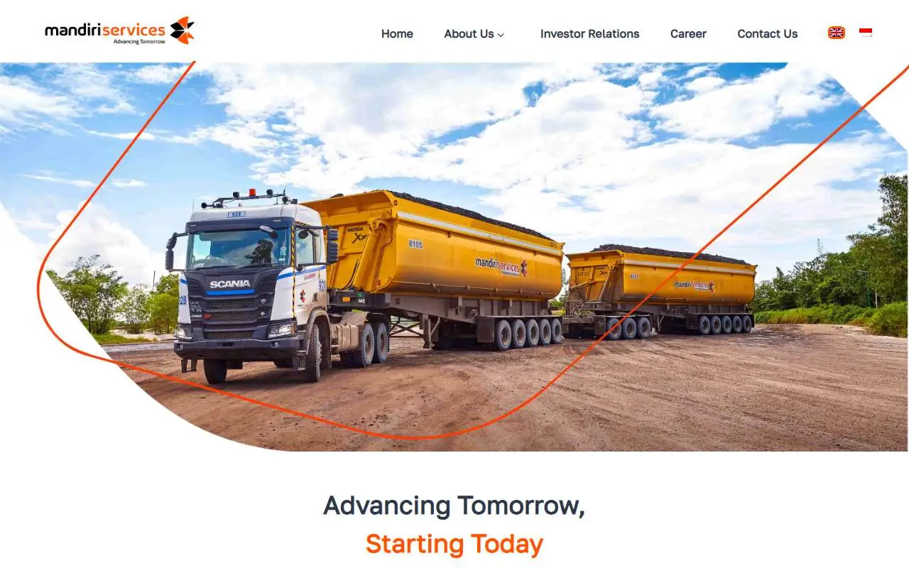 Tampilan website resmi Mandiri Herindo Adiperkasa (mha.co.id)