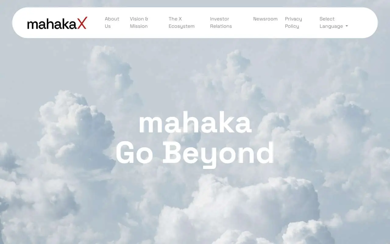 Tampilan website resmi Mahaka Media (mahakax.com)