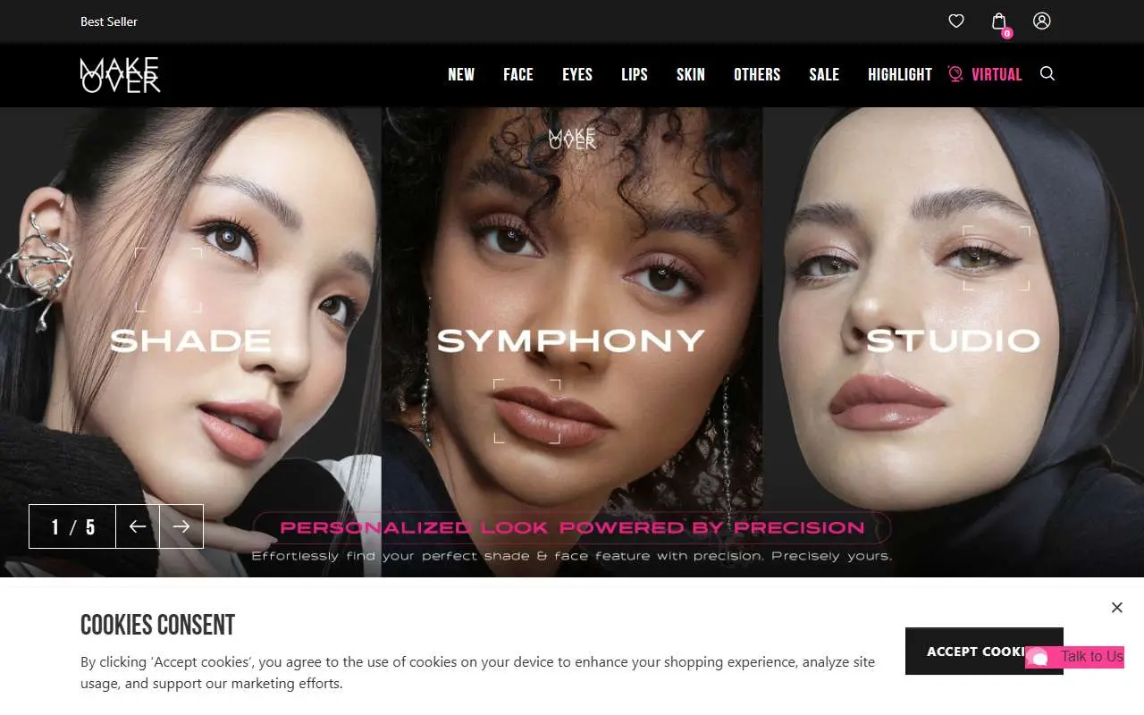 Tampilan website resmi Make Over (makeoverforall.com)