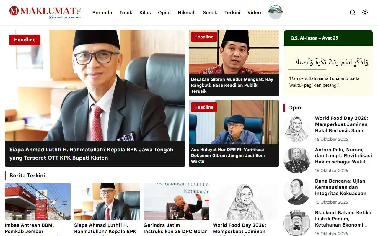 Tampilan website resmi Maklumat (maklumat.id)