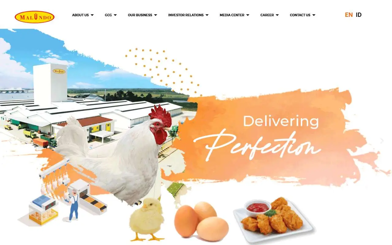 Tampilan website resmi Malindo Feedmill (malindofeedmill.com)
