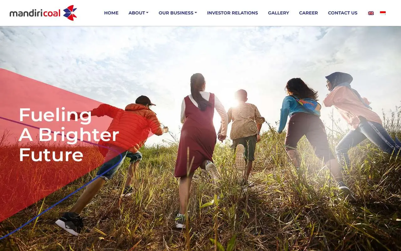 Tampilan website resmi Prima Andalan Mandiri (mandiricoal.co.id)