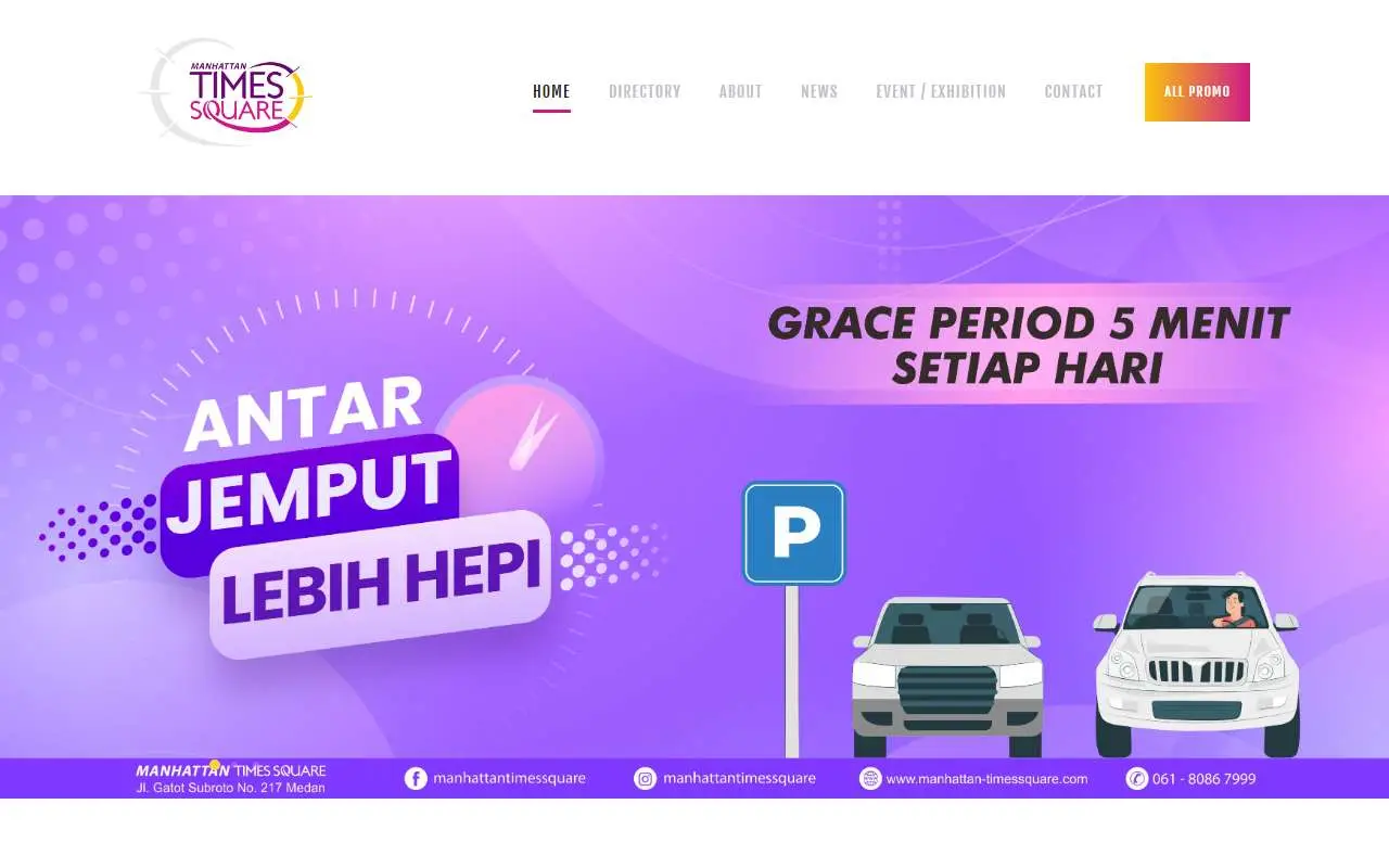 Tampilan website resmi Manhattan Times Square (manhattan-timessquare.com)