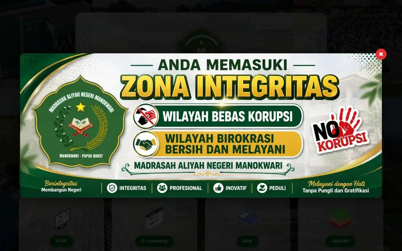 Tampilan website resmi MAN Manokwari (manmanokwari.sch.id)