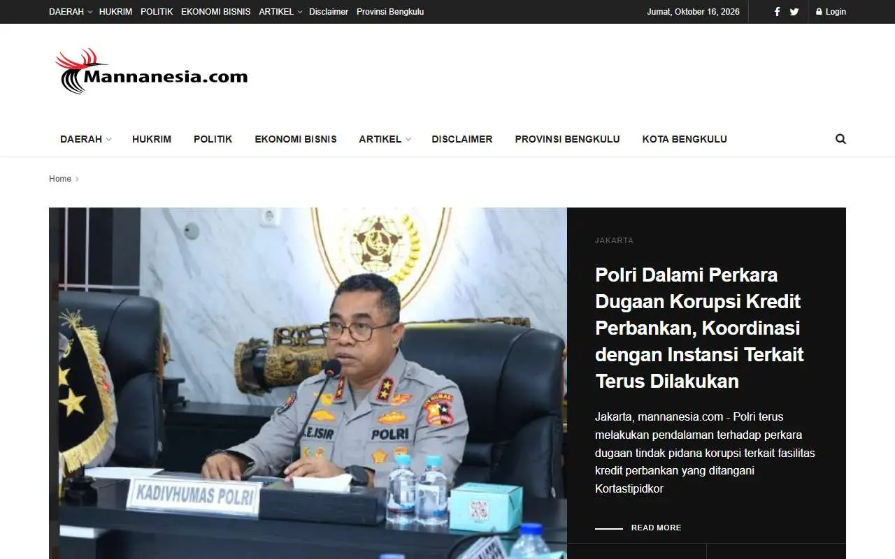 Tampilan website resmi Mannanesia (mannanesia.com)