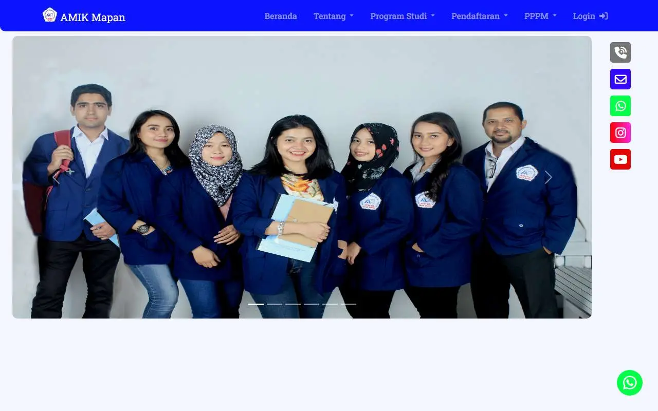 Tampilan website resmi AMIK Mapan Tangerang (mapan.ac.id)