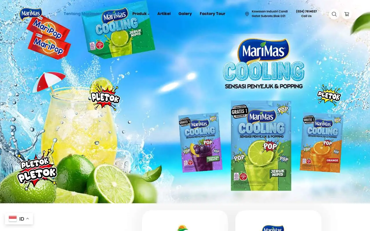 Tampilan website resmi Marimas (marimas.com)