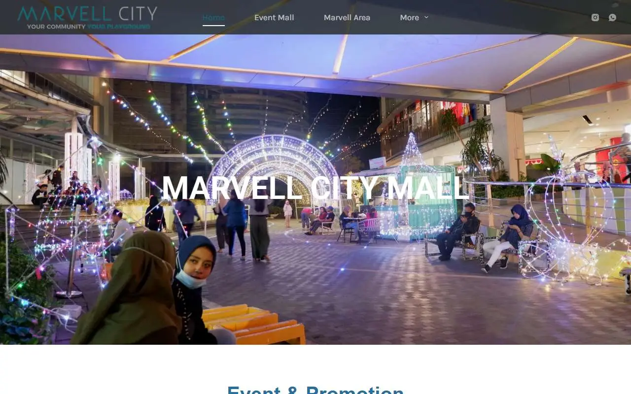 Tampilan website resmi Marvell City (marvellcity.com)