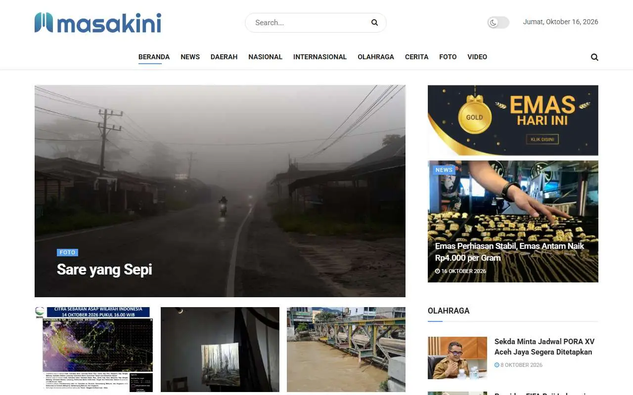 Tampilan website resmi Masakini (masakini.co)