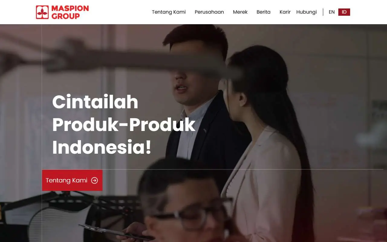 Tampilan website resmi Maspion (maspion.com)