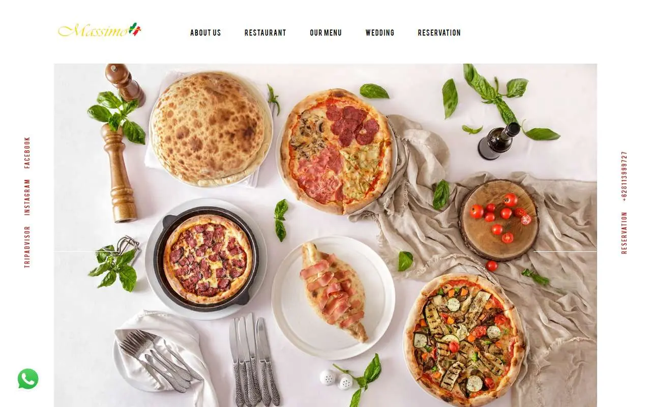 Tampilan website resmi Massimo (massimobali.com)