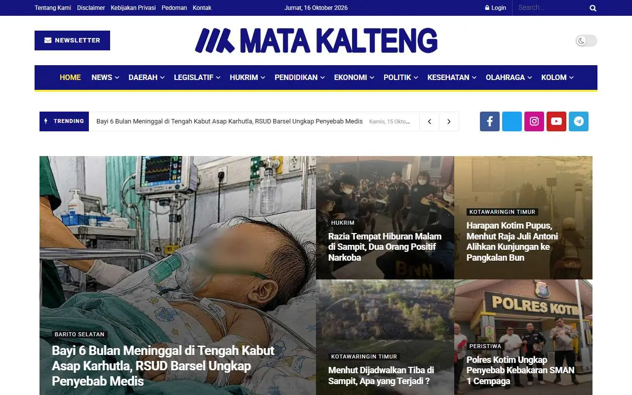 Tampilan website resmi Mata Kalteng (matakalteng.com)
