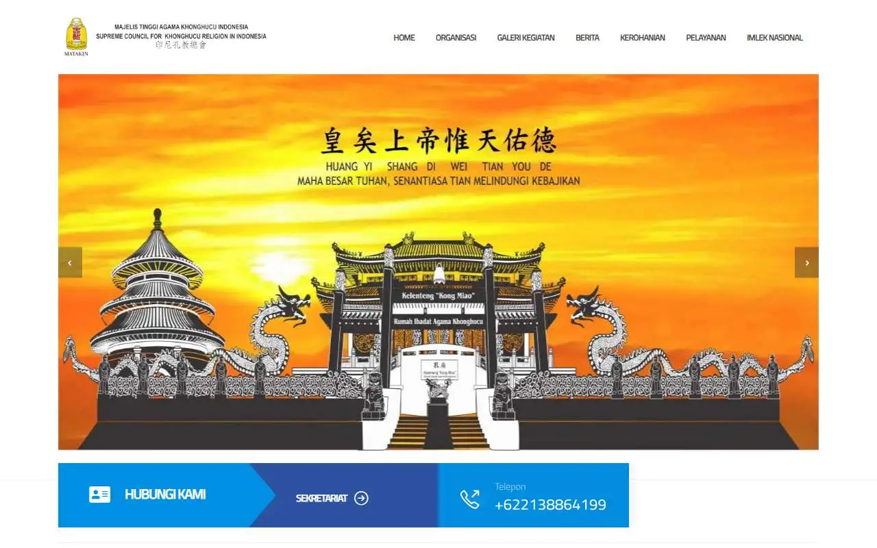Tampilan website resmi Matakin (matakin.or.id)