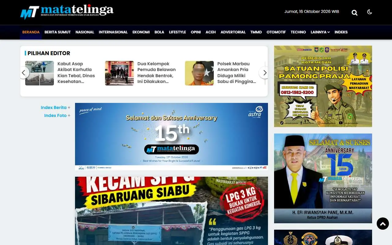 Tampilan website resmi Mata Telinga (matatelinga.com)