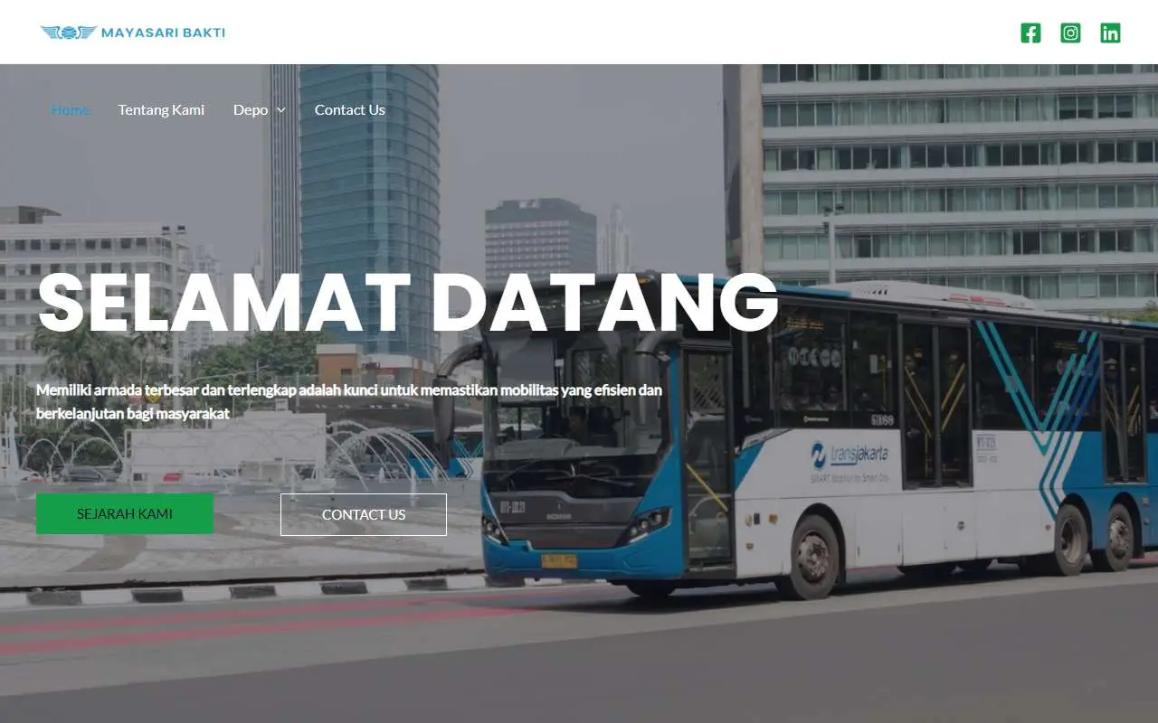 Tampilan website resmi Mayasari Bakti (mayasaribakti.id)