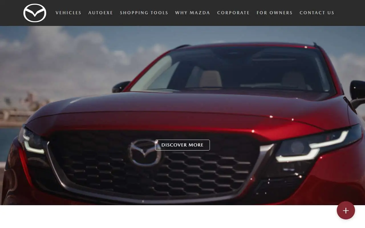 Tampilan website resmi Mazda Indonesia (mazda.co.id)