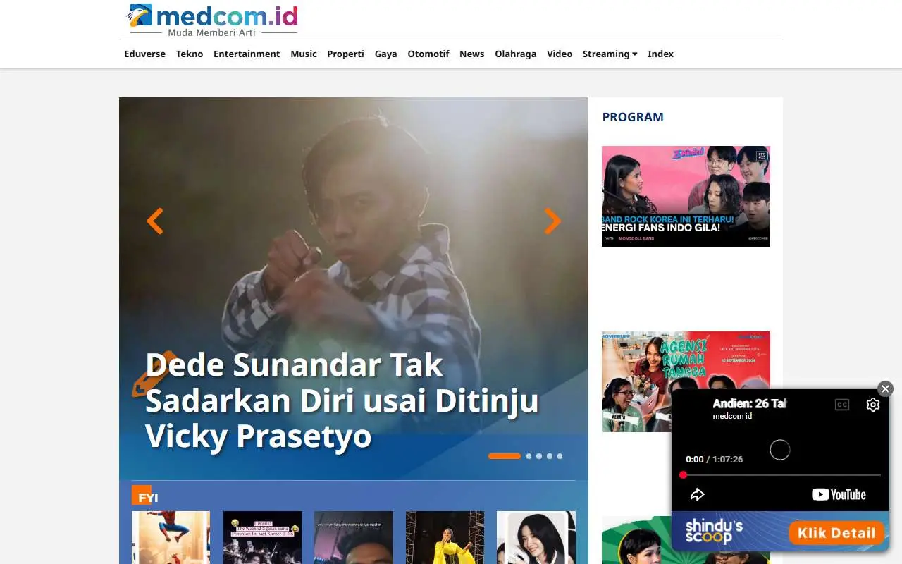 Tampilan website resmi Medcom.id (medcom.id)
