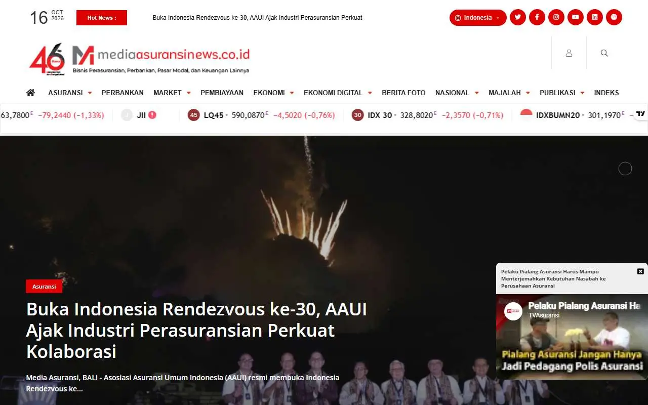 Tampilan website resmi Media Asuransi News (mediaasuransinews.co.id)