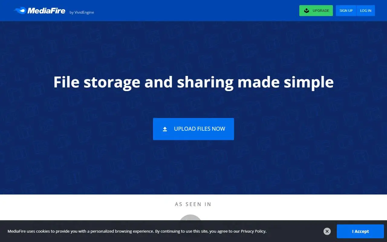 Tampilan website resmi MediaFire (mediafire.com)