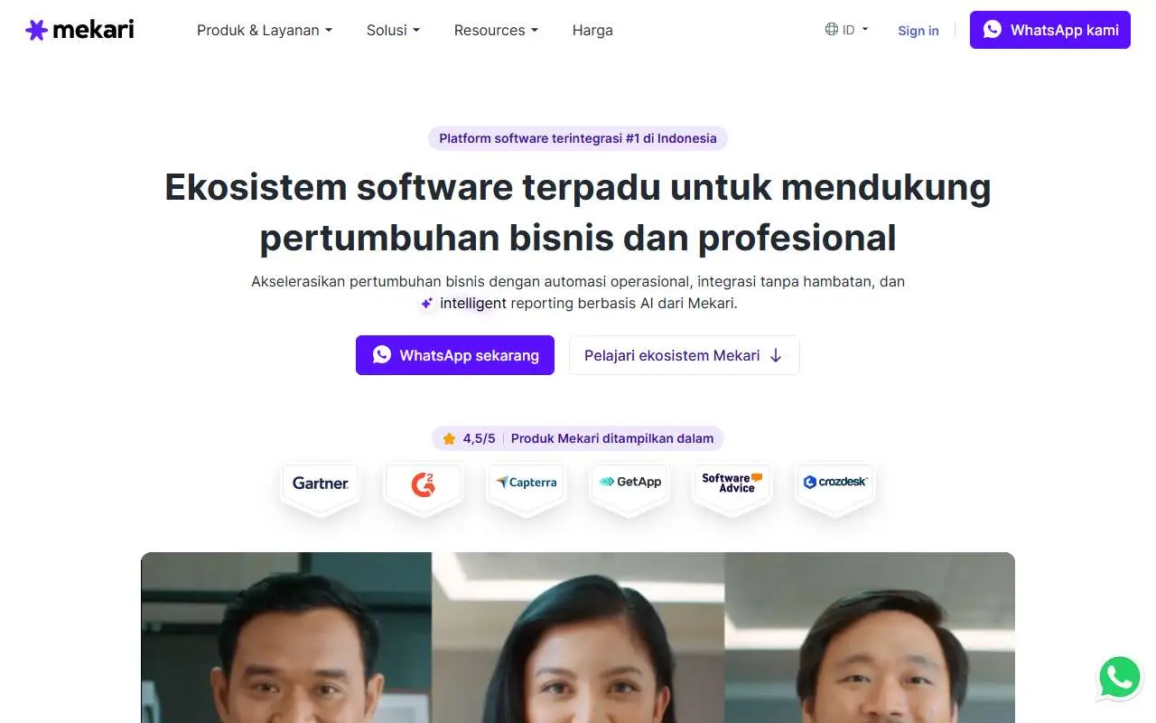 Tampilan website resmi Mekari (mekari.com)