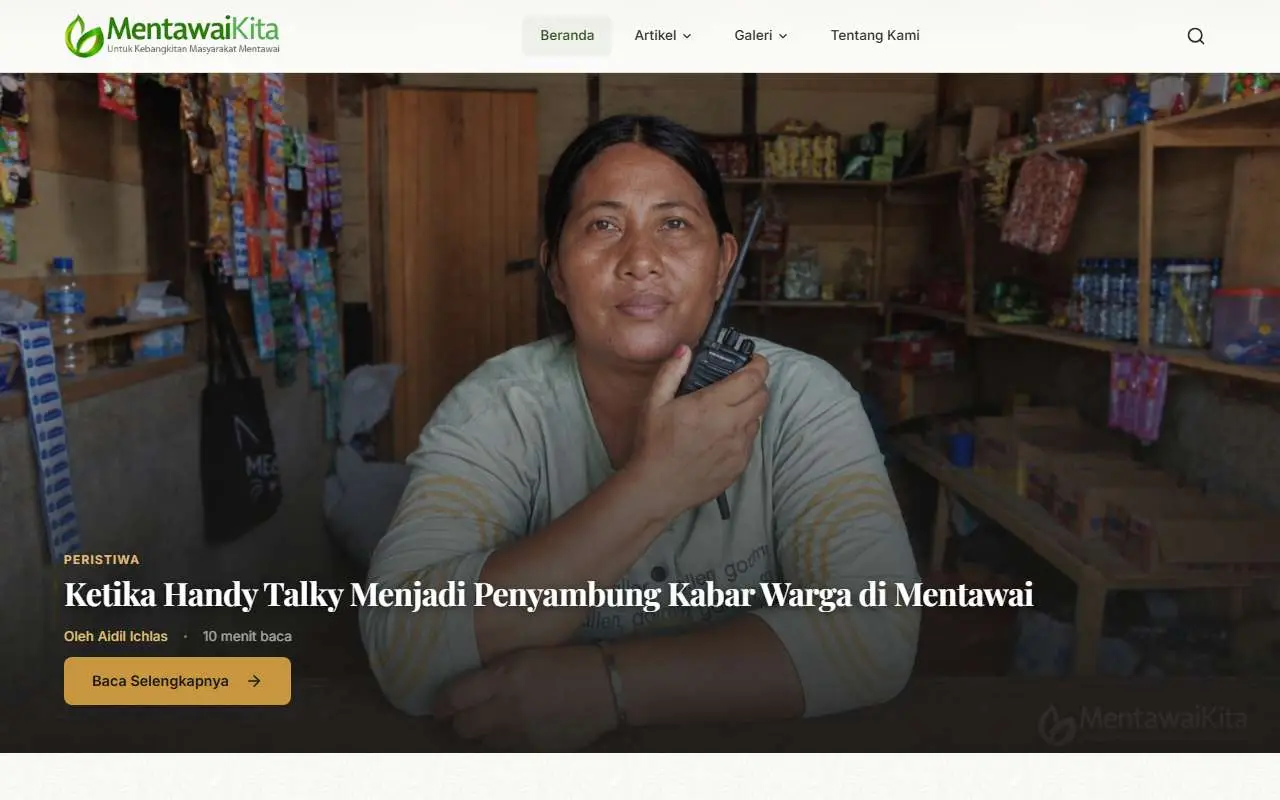 Tampilan website resmi Mentawaikita (mentawaikita.com)