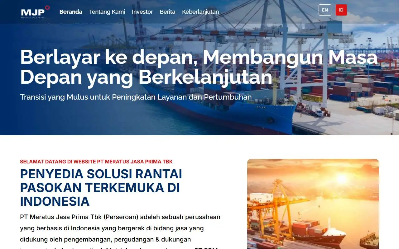 Tampilan website resmi Meratus Jasa Prima (meratusjasaprima.com)