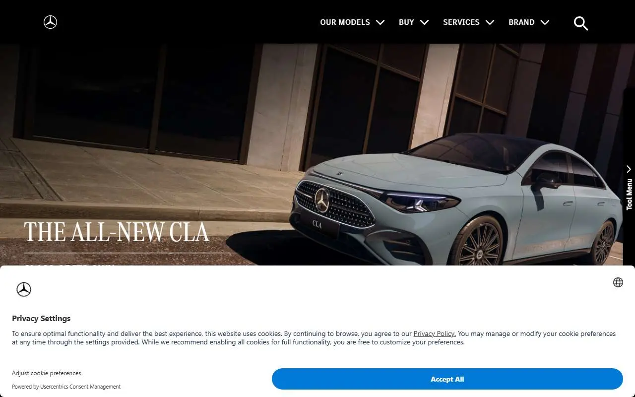 Tampilan website resmi Mercedes-Benz Indonesia (mercedes-benz.co.id)