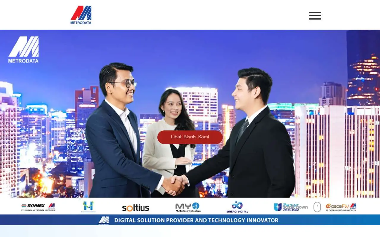 Tampilan website resmi Metrodata Electronics (metrodata.co.id)