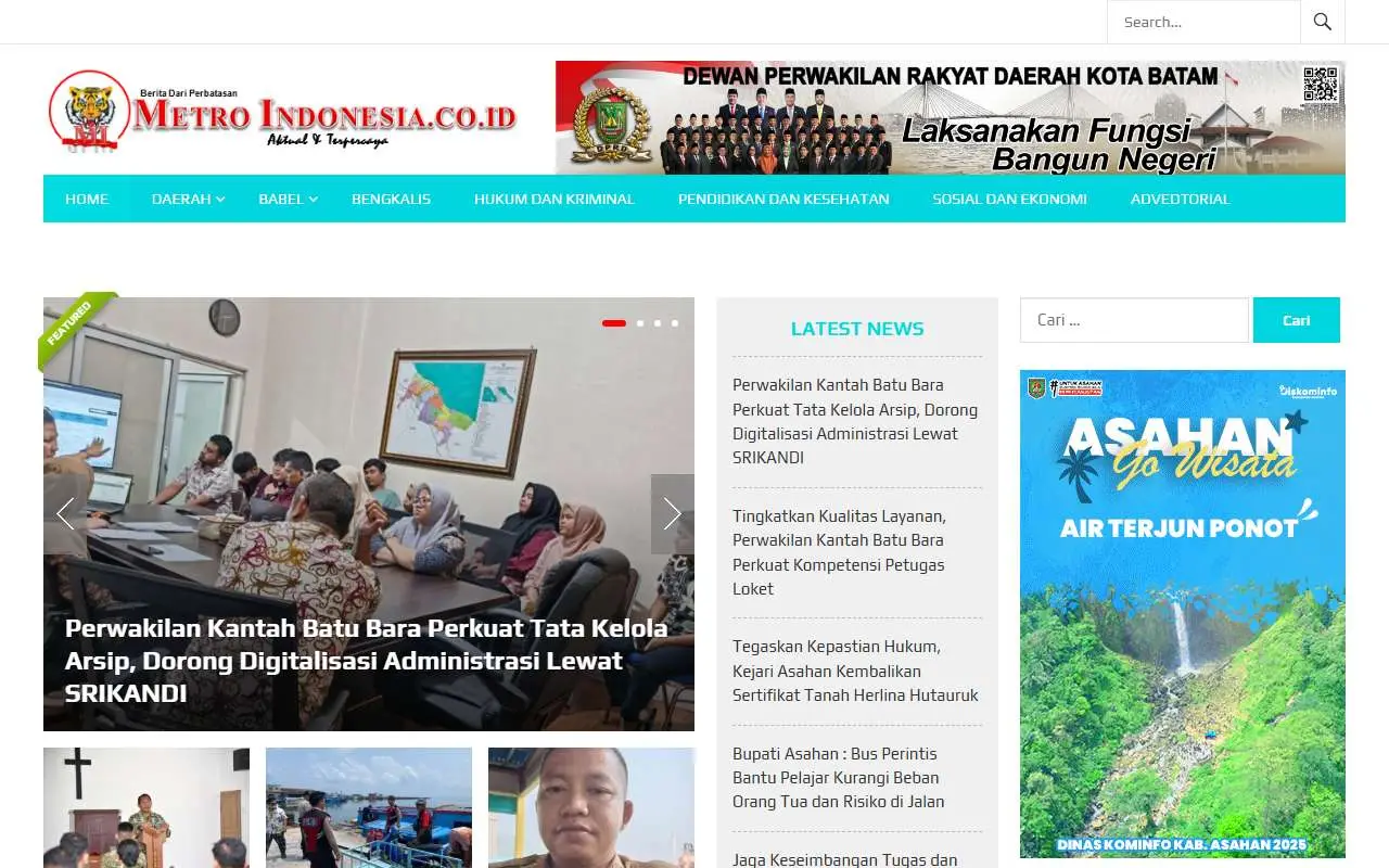 Tampilan website resmi Metro Indonesia (metroindonesia.co.id)