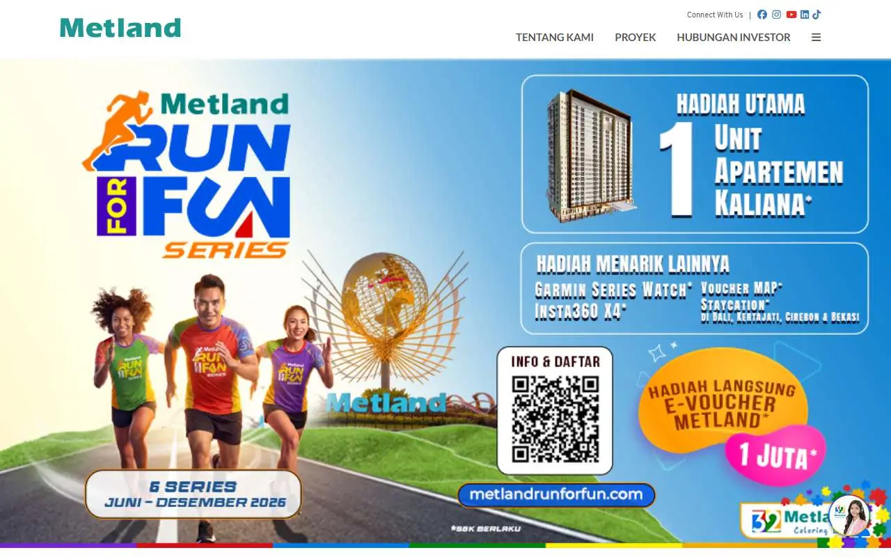 Tampilan website resmi Metropolitan Land (metropolitanland.com)