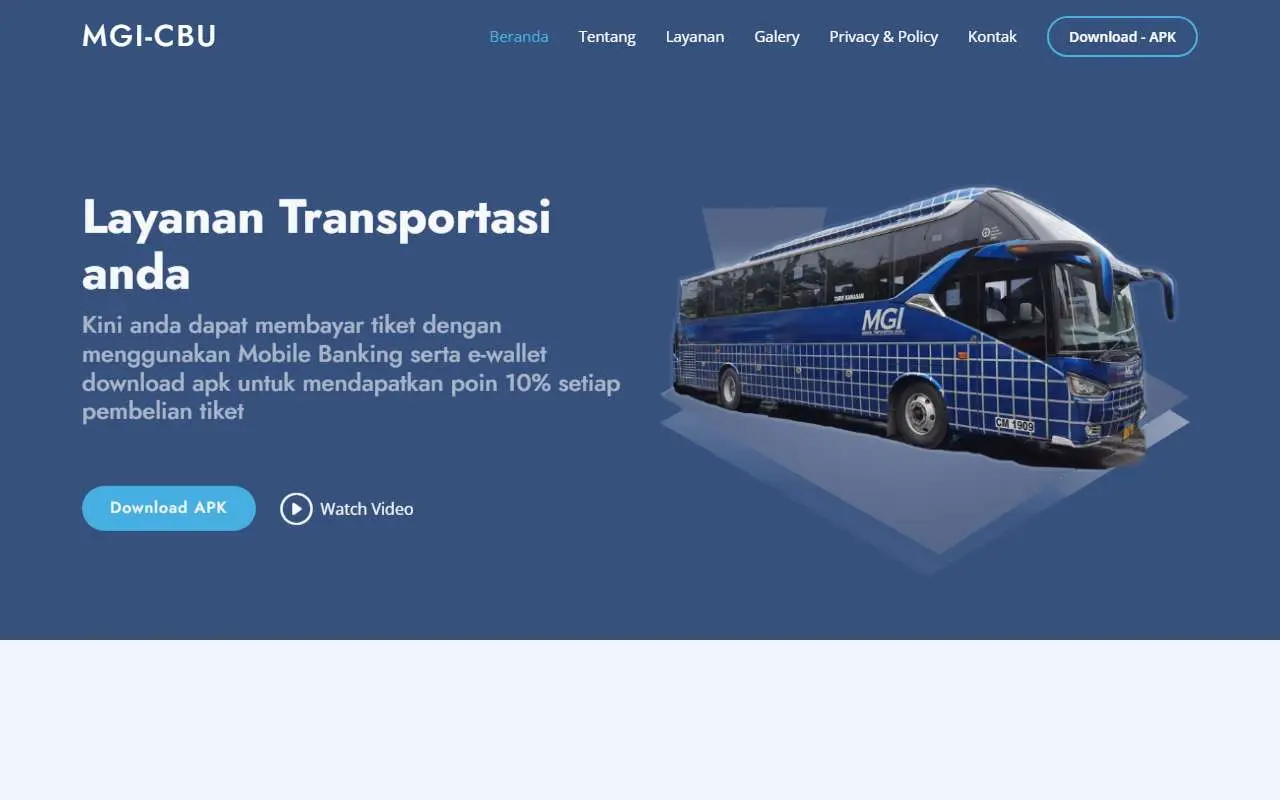 Tampilan website resmi Maya Gapura Intan Cahaya Bakti (mgi-cbu.com)