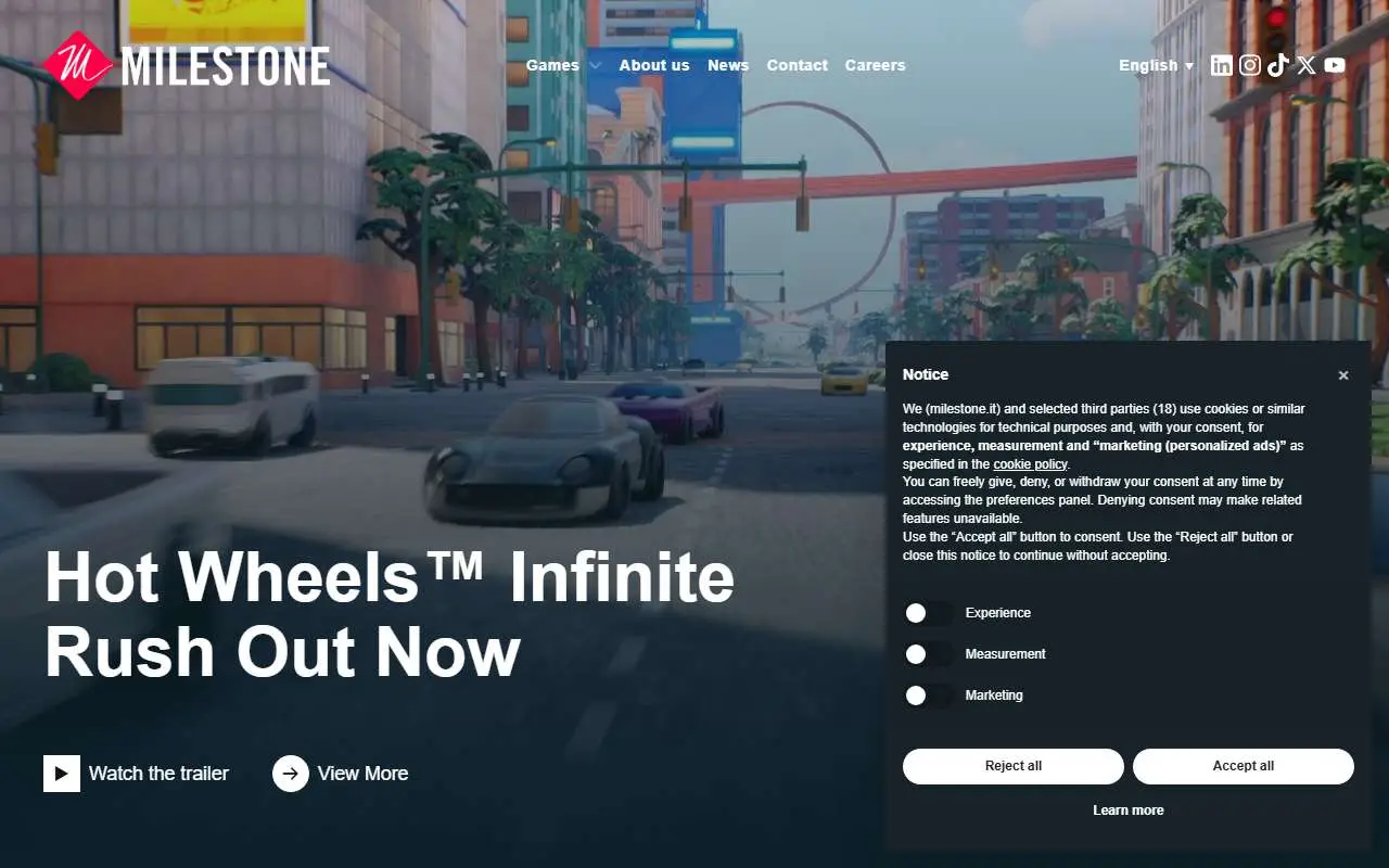 Tampilan website resmi Milestone srl (milestone.it)