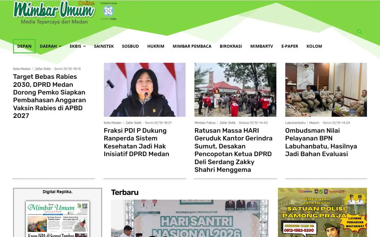 Tampilan website resmi Mimbarumum (mimbarumum.co.id)