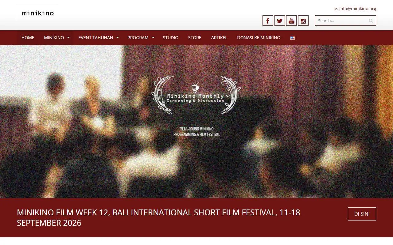 Tampilan website resmi MINIKINO FILM WEEK (minikino.org)