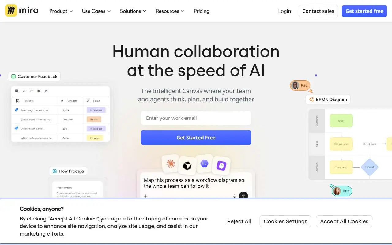 Tampilan website resmi Miro (miro.com)