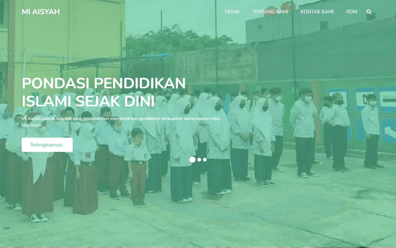 Tampilan website resmi MI Aisyah (misaisyahbandung.sch.id)