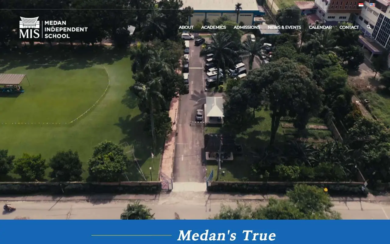 Tampilan website resmi Medan International School (mismedan.org)