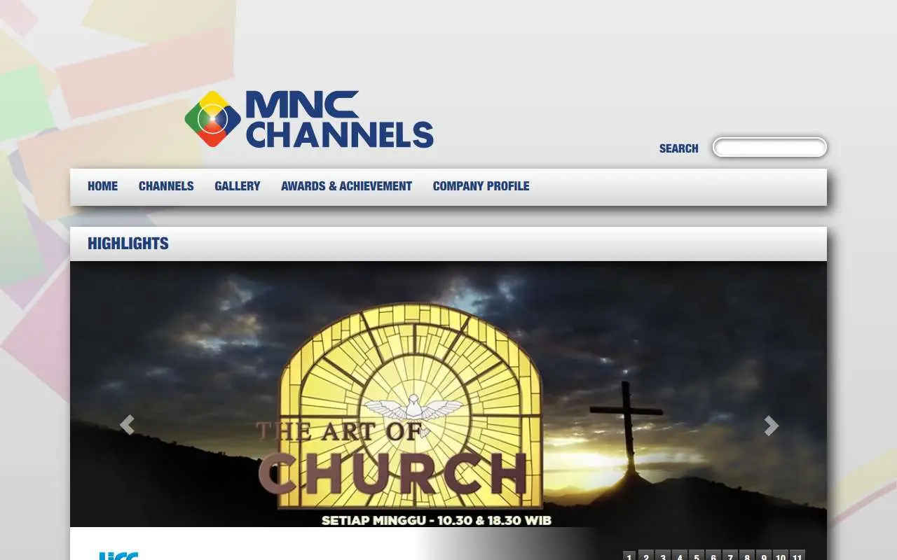 Tampilan website resmi MNC Channels (mncchannels.com)