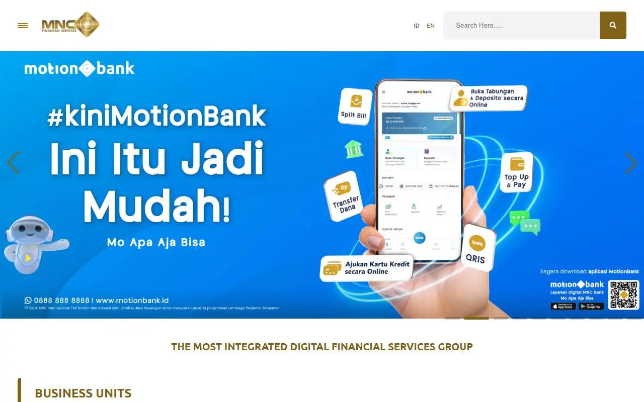 Tampilan website resmi MNC Kapital Indonesia (mncfinancialservices.com)