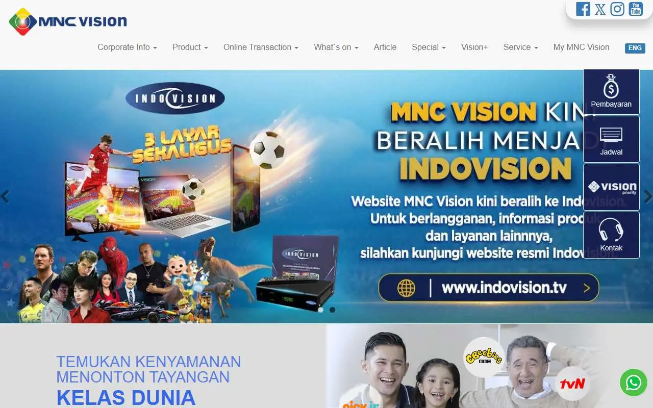 Tampilan website resmi MNC Vision (mncvision.id)