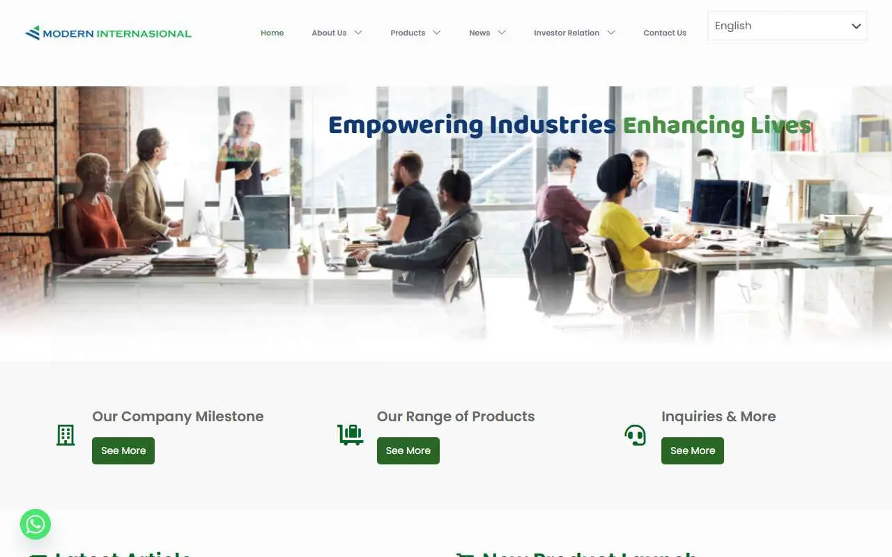 Tampilan website resmi Modern Internasional (moderninternasional.co.id)