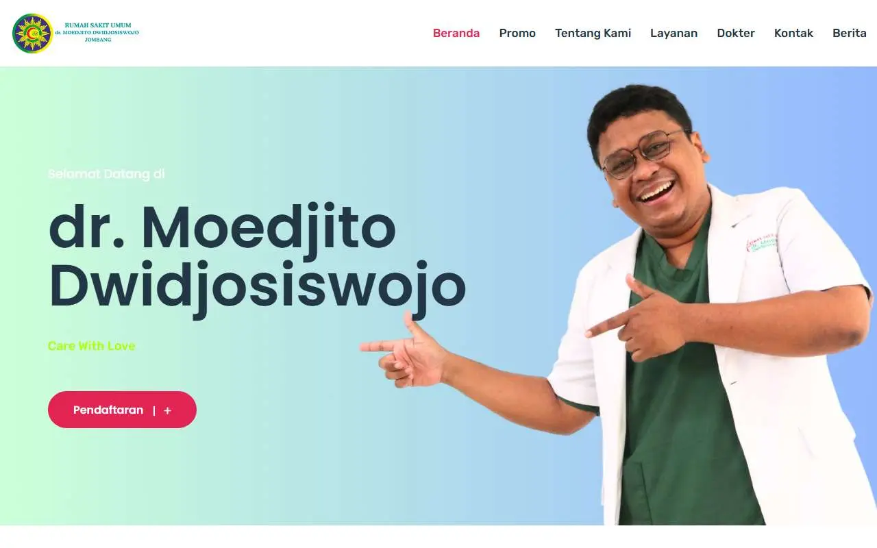 Tampilan website resmi RS Umum Moedjito Dwidjosiswojo (moedjito.com)