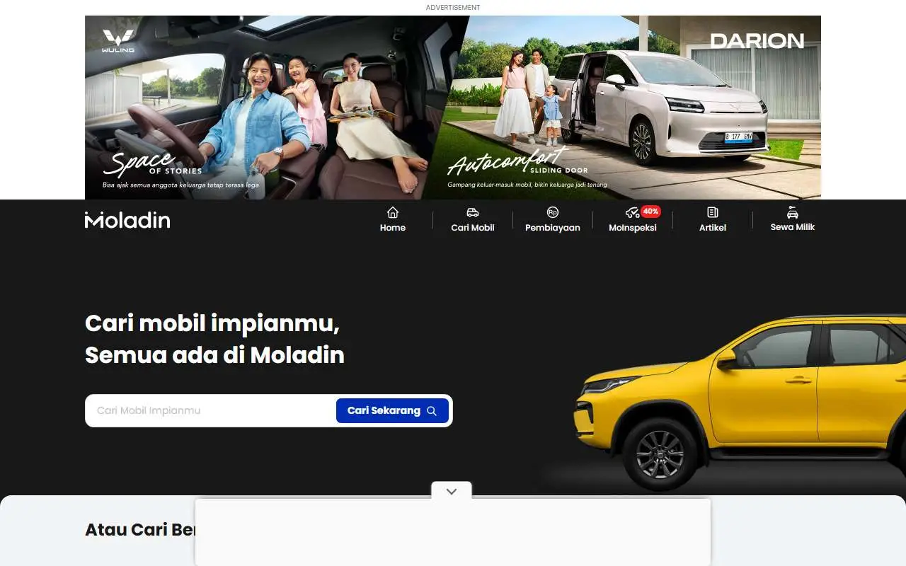 Tampilan website resmi Moladin (moladin.com)